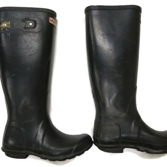 Hunter Original Tall Black Rain Boots US 4M/5F - Picture 1 of 7
